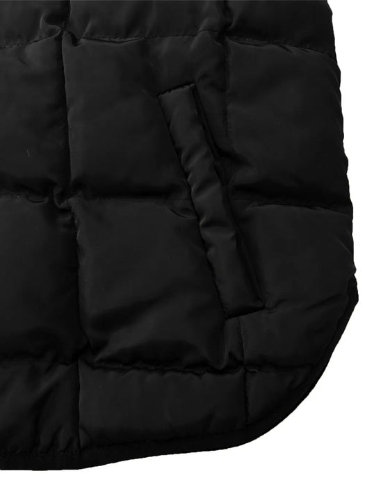 Pocketed Plaid Quilted Zip Up Winter Coat - Byyde