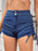 Ruched Side Drawstring Denim Shorts - Byyde