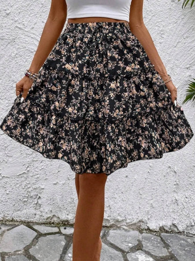 Floral Print Midi Skirt - Byyde