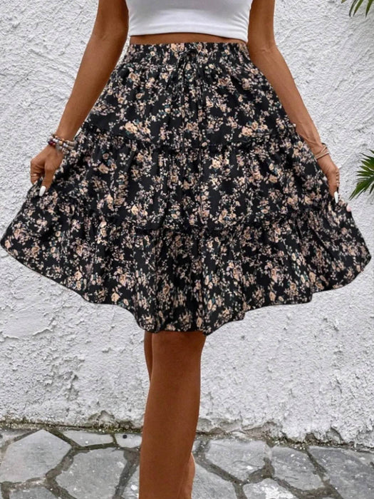 Floral Print Midi Skirt - Byyde