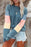 Color Block Round Neck Long Sleeve Sweatshirt - Byyde
