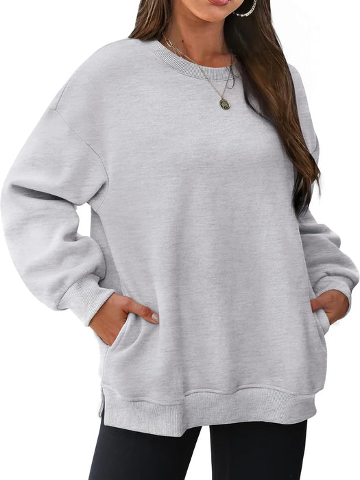 Oversized Long Sleeve Crewneck Sweatshirt - Byyde