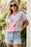 High-Low V-Neck Short Sleeve Blouse - Byyde