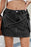 Criss-Cross Waist Detail Denim Mini Skirt - Byyde