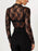 Floral Mock Neck Long Sleeve Mesh Top - Byyde