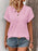 Textured V-Neck Short Sleeve Top - Byyde