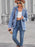Button Up Long Sleeve Denim Jacket - Byyde