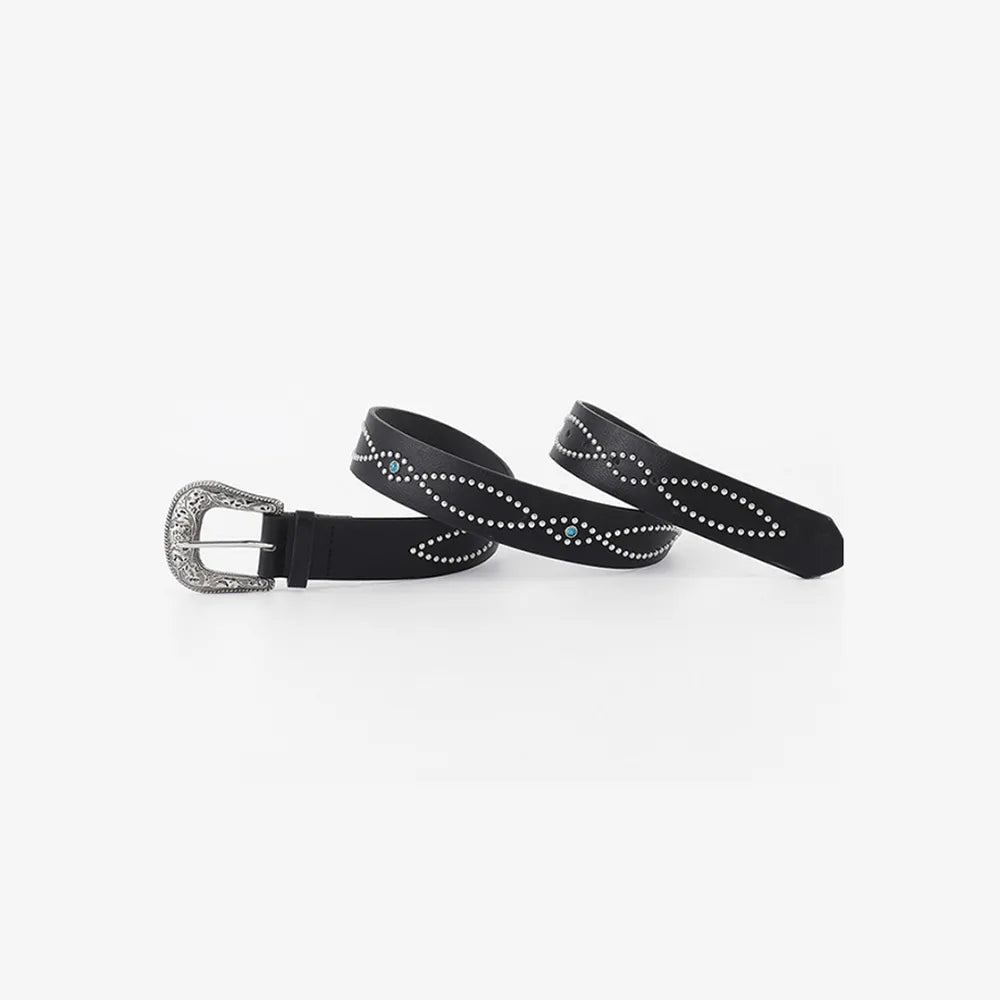 PU Leather Rhinestone Belt - Byyde