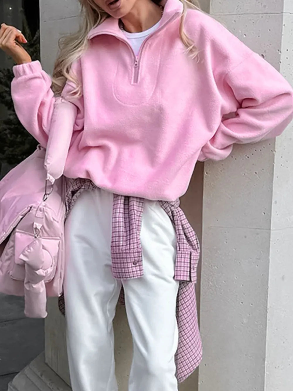 Quarter Zip Long Sleeve Sweatshirt - Byyde