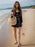 Lace V-Neck Three-Quarter Sleeve Cover Up - Byyde