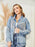 Fringe Detail Long Sleeve Denim Jacket - Byyde