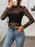 Floral Mock Neck Long Sleeve Mesh Top - Byyde