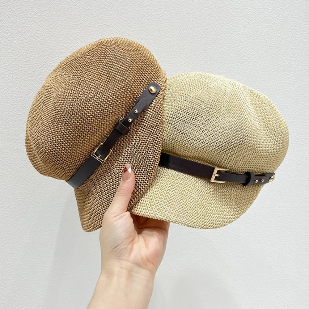 Straw Woven Buckle Hat - Byyde