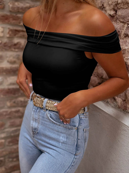 Folded Off Shoulder Slim Top - Byyde