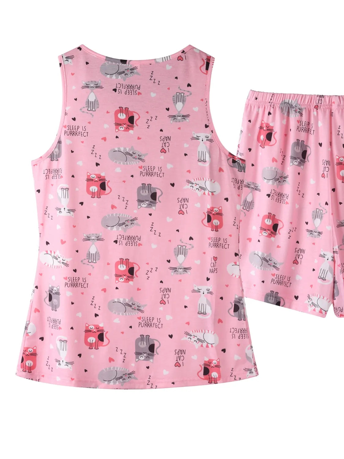 Printed Round Neck Top and Shorts Lounge Set - Byyde