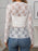 Floral Mock Neck Long Sleeve Mesh Top - Byyde