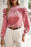 Tie Up Mock Neck Velvet Fabric Long Sleeve Blouse - Byyde