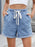 Drawstring Wash Denim Shorts - Byyde
