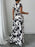 Printed Surplice Cap Sleeve Maxi Dress - Byyde