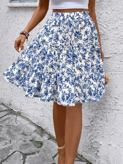 Floral Print Midi Skirt - Byyde