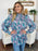 Double Take Full Size Printed Smocked Long Sleeve Blouse - Byyde