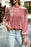 Tie Up Mock Neck Velvet Fabric Long Sleeve Blouse - Byyde