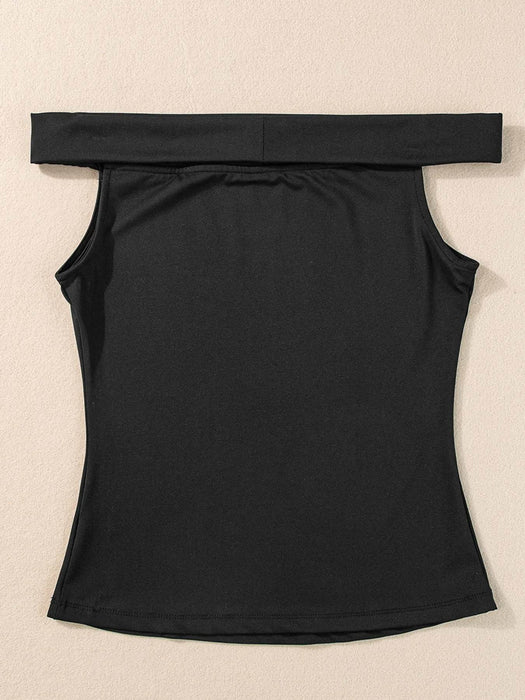 Folded Off Shoulder Slim Top - Byyde