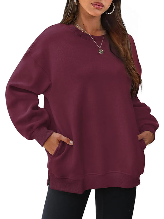 Oversized Long Sleeve Crewneck Sweatshirt - Byyde