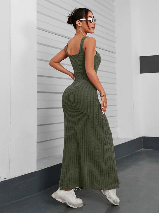 Ribbed Maxi Tank Dress - Byyde