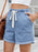 Drawstring Wash Denim Shorts - Byyde