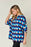 Double Take Full Size Geometric Notched Half Sleeve Blouse - Byyde