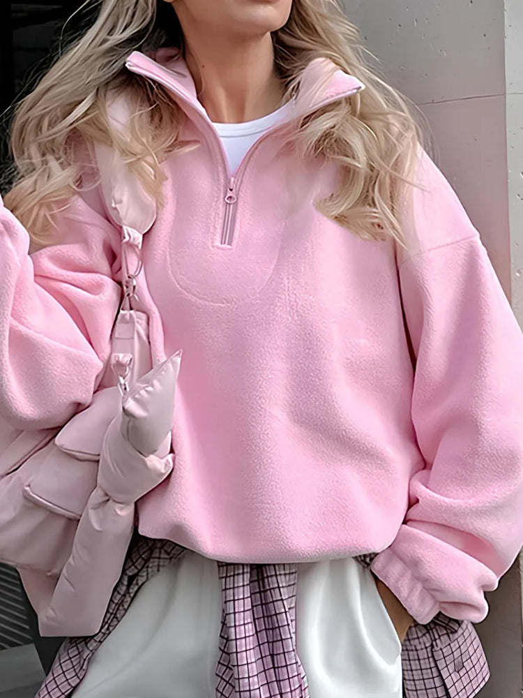 Quarter Zip Long Sleeve Sweatshirt - Byyde