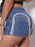 Fringe Back Denim Shorts with Pockets - Byyde