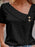 Eyelet Asymmetrical Short Sleeve T-Shirt - Byyde