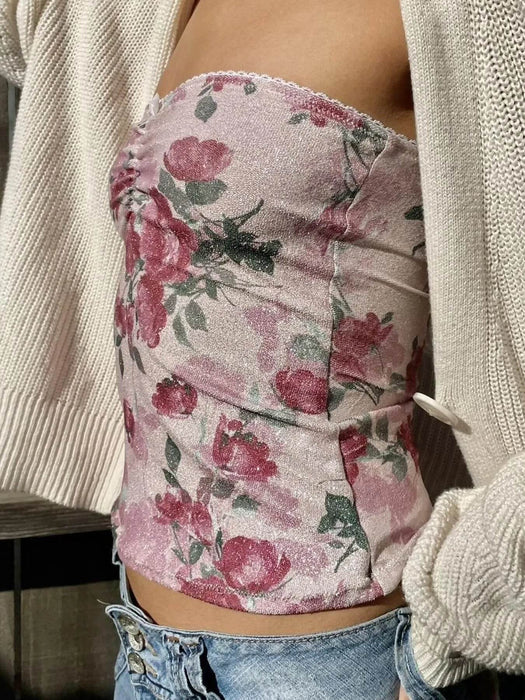 Floral Print Tube Top - Byyde
