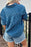 Pocketed Collared Neck Short Sleeve Womens Denim Shirt – Stylish Ladies Denim Shirt - Byyde