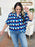 Double Take Full Size Geometric Notched Half Sleeve Blouse - Byyde