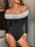 Perfee Sequin Ruffled Off-Shoulder Long Sleeve Bodysuit - Byyde