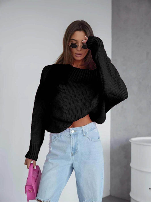 Boat Neck Drop Shoulder Sweater - Byyde