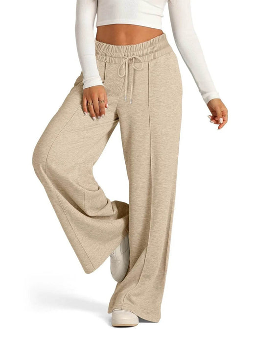 Full Size Drawstring Relaxed Fit Wide Leg Pants Plus Size - Byyde