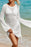 Hollow Out Bell Sleeve Drawstring Knit Cover Up Dress - Byyde