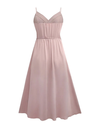 Honey Tied Surplice Sleeveless Midi Cami Dress - Byyde