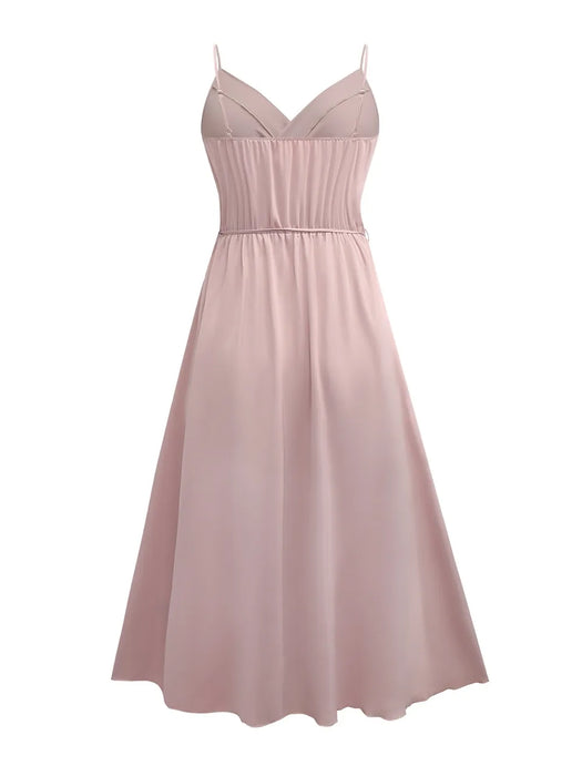 Honey Tied Surplice Sleeveless Midi Cami Dress - Byyde