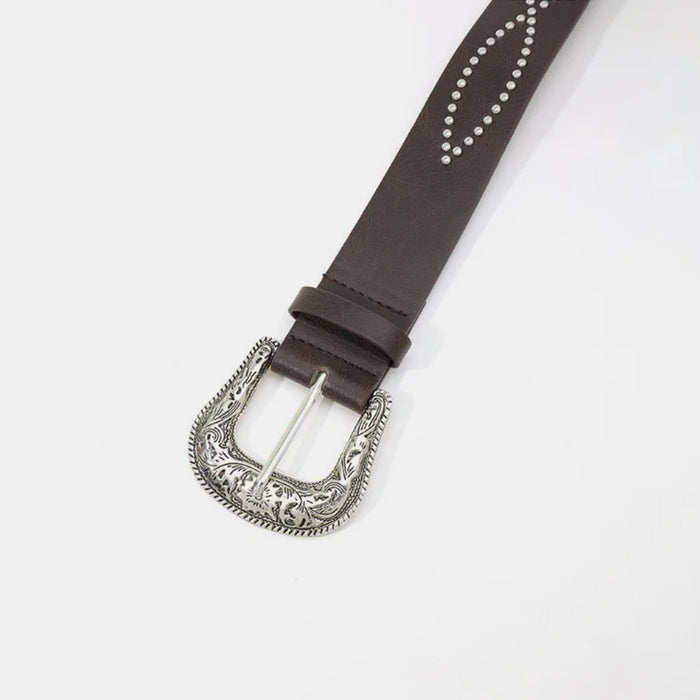PU Leather Rhinestone Belt - Byyde