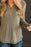 Ribbed Buttoned Long Sleeve Blouse - Byyde