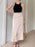 Asymmetric Wrap Midi Skirt with Fluted Hem - Byyde