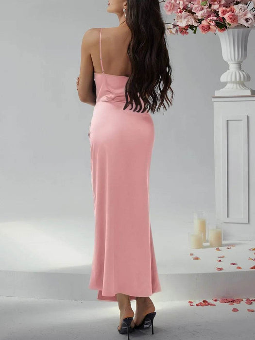 Devine Slit Ruched Maxi Cami Dress - Byyde