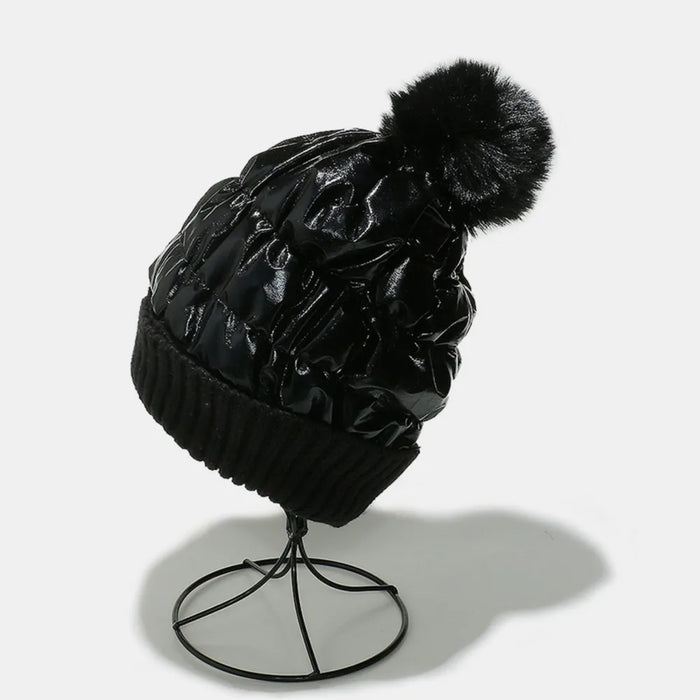 Thermal Knit Hat with Pompom - Byyde