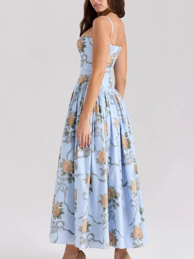 Floral Print Square Neck Cami Maxi Dress - Byyde
