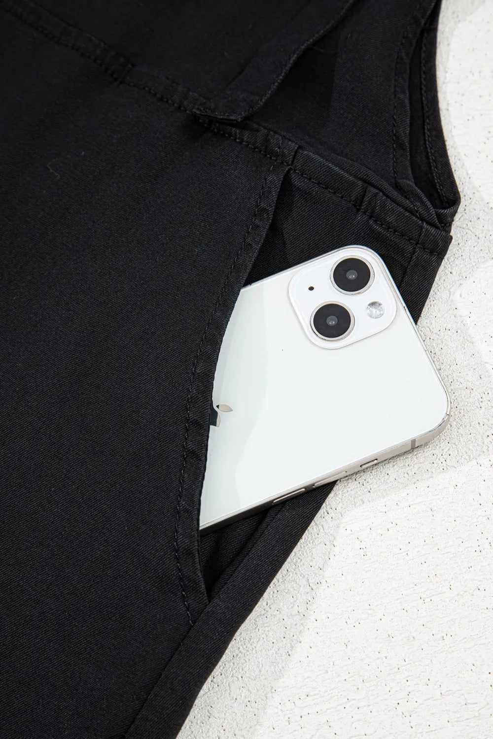 Square Neck Denim Overalls with Pockets - Byyde